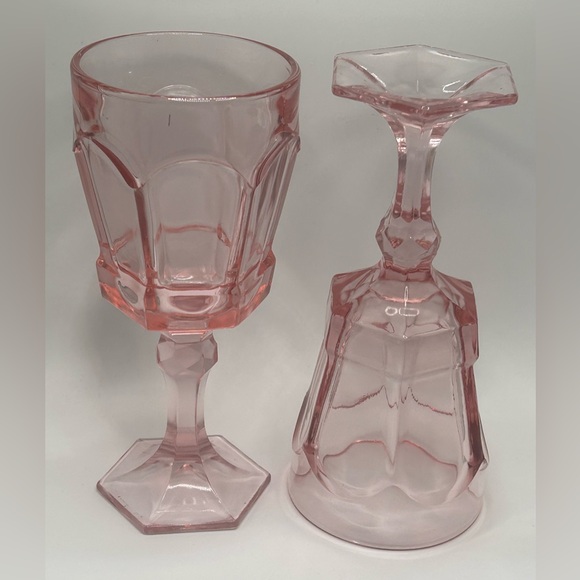 Vintage Fostoria Virginia Pink Water Goblet - Set of 4 - Picture 4 of 8